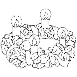 Dibujo para colorear: Corona de Navidad (Fiestas y Celebraciones) #169379 - Dibujos para Colorear e Imprimir Gratis