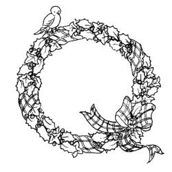 Dibujo para colorear: Corona de Navidad (Fiestas y Celebraciones) #169382 - Dibujos para Colorear e Imprimir Gratis