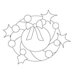 Dibujo para colorear: Corona de Navidad (Fiestas y Celebraciones) #169384 - Dibujos para Colorear e Imprimir Gratis