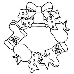 Dibujo para colorear: Corona de Navidad (Fiestas y Celebraciones) #169387 - Dibujos para Colorear e Imprimir Gratis