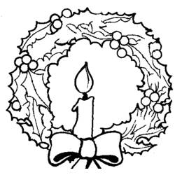 Dibujo para colorear: Corona de Navidad (Fiestas y Celebraciones) #169400 - Dibujos para Colorear e Imprimir Gratis