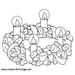 Dibujo para colorear: Corona de Navidad (Fiestas y Celebraciones) #169429 - Dibujos para Colorear e Imprimir Gratis