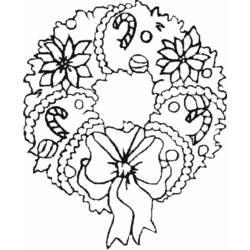 Dibujo para colorear: Corona de Navidad (Fiestas y Celebraciones) #169432 - Dibujos para Colorear e Imprimir Gratis