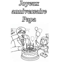 Dibujo para colorear: Cumpleaños de Papá (Fiestas y Celebraciones) #189983 - Dibujos para Colorear e Imprimir Gratis