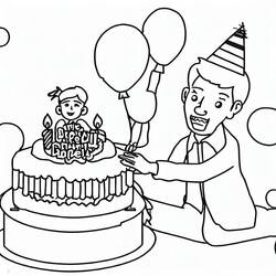 Dibujo para colorear: Cumpleaños de Papá (Fiestas y Celebraciones) #189986 - Dibujos para Colorear e Imprimir Gratis