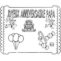 Dibujo para colorear: Cumpleaños de Papá (Fiestas y Celebraciones) #189991 - Dibujos para Colorear e Imprimir Gratis