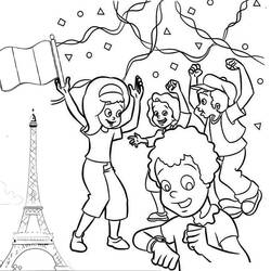 Dibujo para colorear: Día de la Bastilla (Fiestas y Celebraciones) #181406 - Dibujos para Colorear e Imprimir Gratis