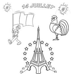 Dibujo para colorear: Día de la Bastilla (Fiestas y Celebraciones) #181407 - Dibujos para Colorear e Imprimir Gratis