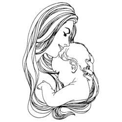 Dibujo para colorear: Día de la Madre (Fiestas y Celebraciones) #129972 - Dibujos para Colorear e Imprimir Gratis