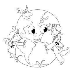 Dibujos para colorear: Día de la Tierra - Dibujos para Colorear e Imprimir Gratis