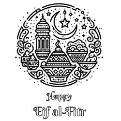 Dibujo para colorear: Eid al-Fitr (Fiestas y Celebraciones) #212944 - Dibujos para Colorear e Imprimir Gratis