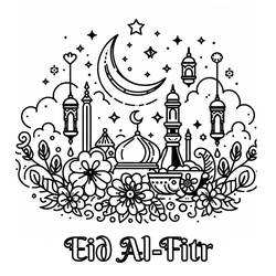 Dibujo para colorear: Eid al-Fitr (Fiestas y Celebraciones) #212947 - Dibujos para Colorear e Imprimir Gratis