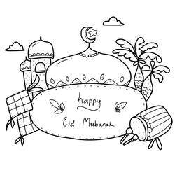 Dibujo para colorear: Eid Mubarak (Fiestas y Celebraciones) #194326 - Dibujos para Colorear e Imprimir Gratis