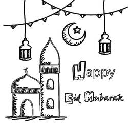 Dibujo para colorear: Eid Mubarak (Fiestas y Celebraciones) #194339 - Dibujos para Colorear e Imprimir Gratis