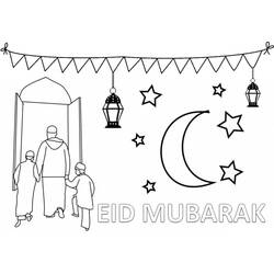 Dibujos para colorear: Eid Mubarak - Dibujos para Colorear e Imprimir Gratis