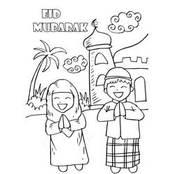 Dibujo para colorear: Eid Mubarak (Fiestas y Celebraciones) #194346 - Dibujos para Colorear e Imprimir Gratis