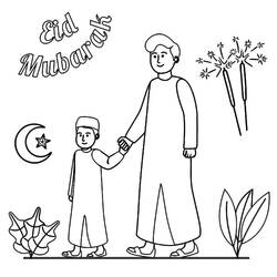 Dibujo para colorear: Eid Mubarak (Fiestas y Celebraciones) #194351 - Dibujos para Colorear e Imprimir Gratis