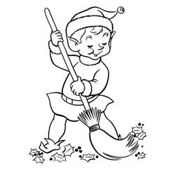 Dibujo para colorear: Elfo de Navidad (Fiestas y Celebraciones) #190302 - Dibujos para Colorear e Imprimir Gratis
