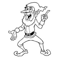 Dibujo para colorear: Elfo de Navidad (Fiestas y Celebraciones) #190304 - Dibujos para Colorear e Imprimir Gratis