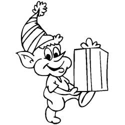 Dibujo para colorear: Elfo de Navidad (Fiestas y Celebraciones) #190305 - Dibujos para Colorear e Imprimir Gratis