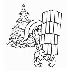 Dibujo para colorear: Elfo de Navidad (Fiestas y Celebraciones) #190307 - Dibujos para Colorear e Imprimir Gratis