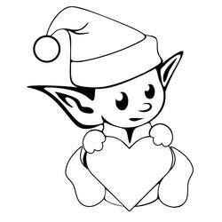 Dibujo para colorear: Elfo de Navidad (Fiestas y Celebraciones) #190308 - Dibujos para Colorear e Imprimir Gratis