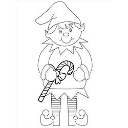 Dibujo para colorear: Elfo de Navidad (Fiestas y Celebraciones) #190309 - Dibujos para Colorear e Imprimir Gratis