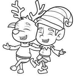 Dibujo para colorear: Elfo de Navidad (Fiestas y Celebraciones) #190310 - Dibujos para Colorear e Imprimir Gratis