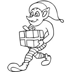 Dibujo para colorear: Elfo de Navidad (Fiestas y Celebraciones) #190313 - Dibujos para Colorear e Imprimir Gratis