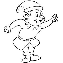 Dibujo para colorear: Elfo de Navidad (Fiestas y Celebraciones) #190315 - Dibujos para Colorear e Imprimir Gratis