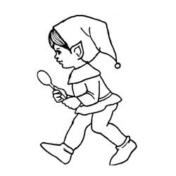 Dibujo para colorear: Elfo de Navidad (Fiestas y Celebraciones) #190316 - Dibujos para Colorear e Imprimir Gratis