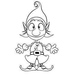 Dibujo para colorear: Elfo de Navidad (Fiestas y Celebraciones) #190318 - Dibujos para Colorear e Imprimir Gratis