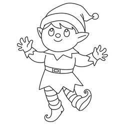 Dibujo para colorear: Elfo de Navidad (Fiestas y Celebraciones) #190320 - Dibujos para Colorear e Imprimir Gratis