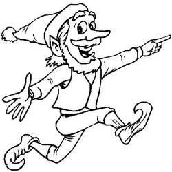 Dibujo para colorear: Elfo de Navidad (Fiestas y Celebraciones) #190323 - Dibujos para Colorear e Imprimir Gratis