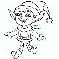 Dibujo para colorear: Elfo de Navidad (Fiestas y Celebraciones) #190327 - Dibujos para Colorear e Imprimir Gratis