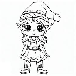 Dibujo para colorear: Elfo de Navidad (Fiestas y Celebraciones) #190331 - Dibujos para Colorear e Imprimir Gratis