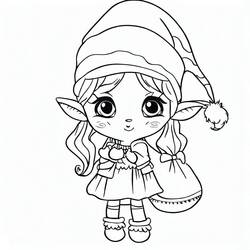 Dibujo para colorear: Elfo de Navidad (Fiestas y Celebraciones) #190332 - Dibujos para Colorear e Imprimir Gratis