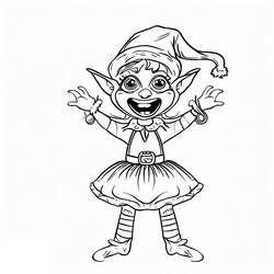 Dibujo para colorear: Elfo de Navidad (Fiestas y Celebraciones) #190333 - Dibujos para Colorear e Imprimir Gratis