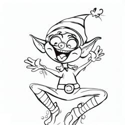 Dibujo para colorear: Elfo de Navidad (Fiestas y Celebraciones) #190334 - Dibujos para Colorear e Imprimir Gratis