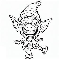 Dibujo para colorear: Elfo de Navidad (Fiestas y Celebraciones) #190335 - Dibujos para Colorear e Imprimir Gratis
