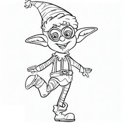 Dibujo para colorear: Elfo de Navidad (Fiestas y Celebraciones) #190336 - Dibujos para Colorear e Imprimir Gratis