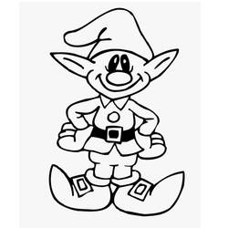Dibujo para colorear: Elfo de Navidad (Fiestas y Celebraciones) #190337 - Dibujos para Colorear e Imprimir Gratis