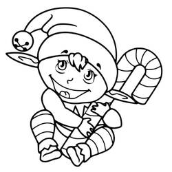 Dibujo para colorear: Elfo de Navidad (Fiestas y Celebraciones) #190338 - Dibujos para Colorear e Imprimir Gratis