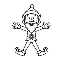 Dibujo para colorear: Elfo de Navidad (Fiestas y Celebraciones) #190339 - Dibujos para Colorear e Imprimir Gratis