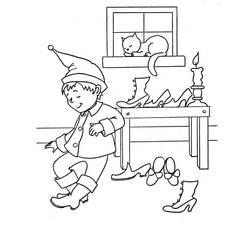Dibujo para colorear: Elfo de Navidad (Fiestas y Celebraciones) #190340 - Dibujos para Colorear e Imprimir Gratis