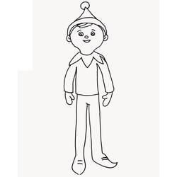 Dibujo para colorear: Elfo de Navidad (Fiestas y Celebraciones) #190341 - Dibujos para Colorear e Imprimir Gratis