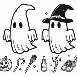 Dibujo para colorear: Fantasma de Halloween (Fiestas y Celebraciones) #216230 - Dibujos para Colorear e Imprimir Gratis