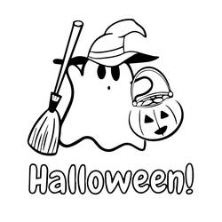 Dibujos para colorear: Fantasma de Halloween - Dibujos para Colorear e Imprimir Gratis