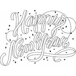 Dibujo para colorear: Feliz Año Nuevo (Fiestas y Celebraciones) #60744 - Dibujos para Colorear e Imprimir Gratis