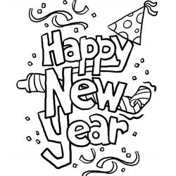 Dibujo para colorear: Feliz Año Nuevo (Fiestas y Celebraciones) #60746 - Dibujos para Colorear e Imprimir Gratis